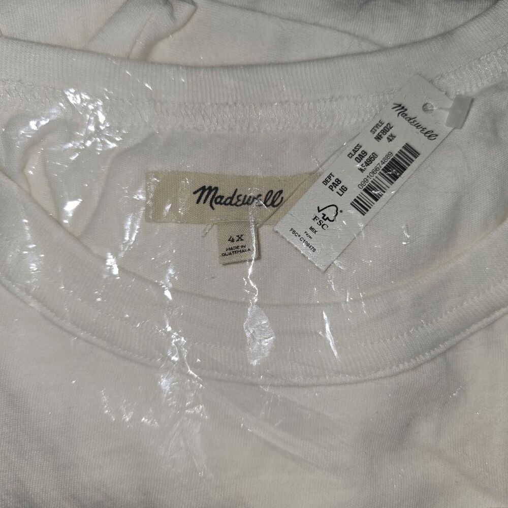 Madewell Crewneck Short Sleeve White T-Shirt 4X - Picture 5 of 5
